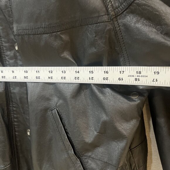 Authentic Winlit Vintage Small Black Leather Jacket/Coat Leather - Picture 8 of 16